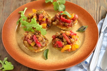 Tombet - roast potatoes with vegetable sauce