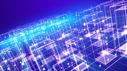 Cyberspace Area with Violet Houses