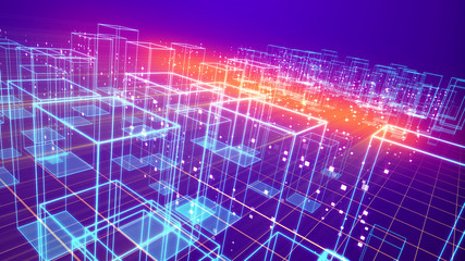 Virtual Territory with Blue Houses