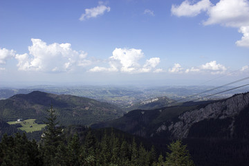 Obraz premium View from Wolowiec mountain with Rohacze peaks in the distance
