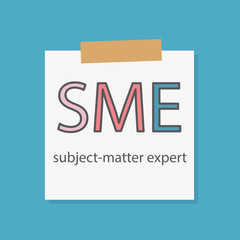 SME Subject-matter expert written in a notebook paper- vector illustration - obrazy, fototapety, plakaty