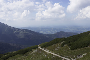 View from Wolowiec mountain with Rohacze peaks in the distance