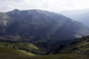 View from Wolowiec mountain with Rohacze peaks in the distance