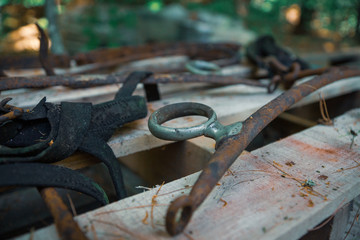 Old horse harness parts