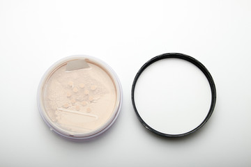 natural cosmetics loose face powder jar brush makeup beauty & health