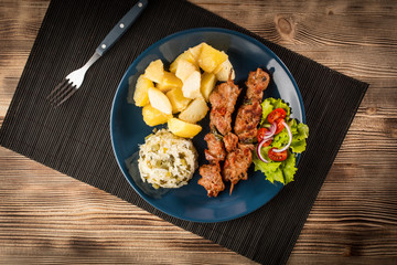 Shish kebabs - grilled meat and vegetables
