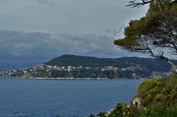 Hiking the beautiful trail along the sea in St Jean Cap Ferrat, French Riviera