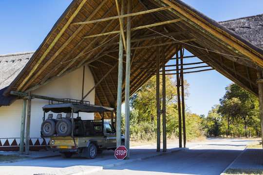 Safari car leaving base