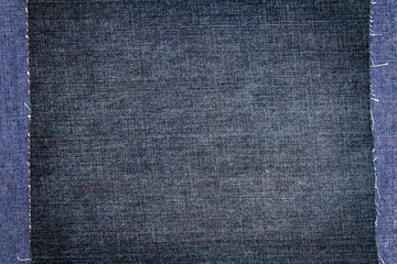 Two pieces of jeans fabric