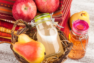 Homemade apple pear cider