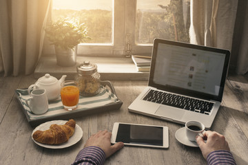 Hipster breakfast at home
