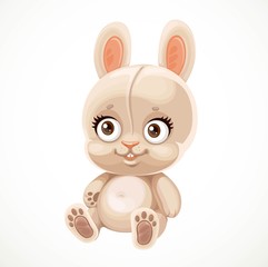 Cute toy bunny isolated on a white background