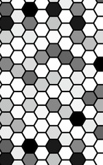 Black honeycomb with a gradient color. Isometric geometry. 3D illustration