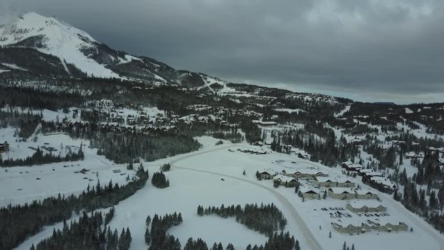 Wide aerial, Big Sky landscape