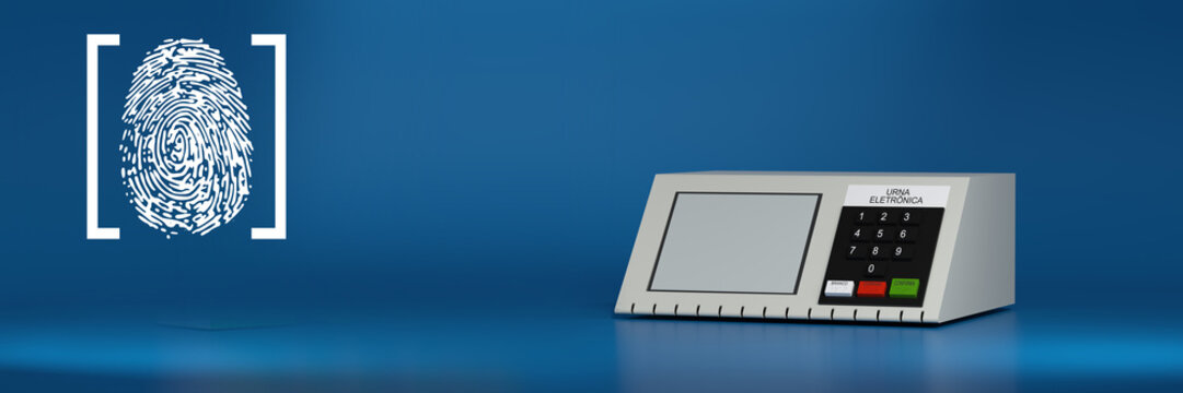 Elections Brazil 2018, urn electronics. 3d illustration