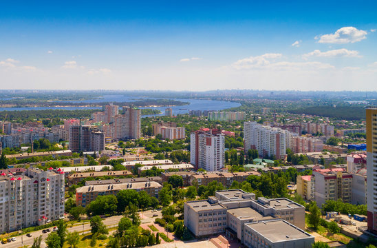 View of the city of Vyshgorod from a height.