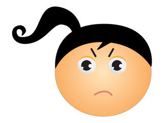 Cara de rapariga zangada