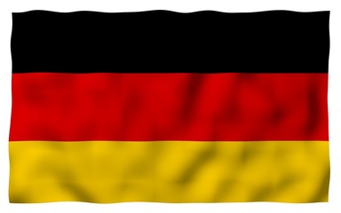 Naklejka premium Flag of Germany. Wide format 3D illustration. State symbol of the Federal Republic of Germany. 3D rendering