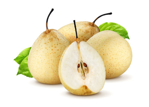 Chinese pears isolated on white background