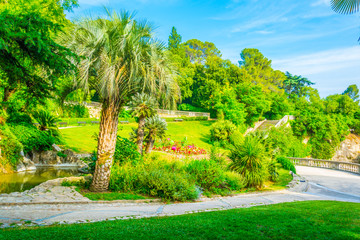 Jardin de la fontaine park in Nimes France