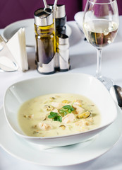 fish soup in the restaurant