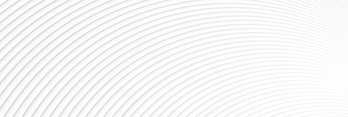 Naklejka premium White geometric textured banner. Abstract rounded pattern.