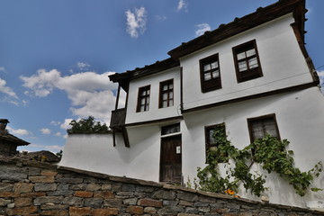 Summer time of Kovachevitsa village. Stone houses, Bulgaria, Europe.