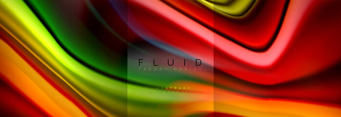 Rainbow fluid abstract shapes, liquid colors design, colorful marble or plastic wavy texture background, multicolored template for business or technology presentation or web brochure cover design