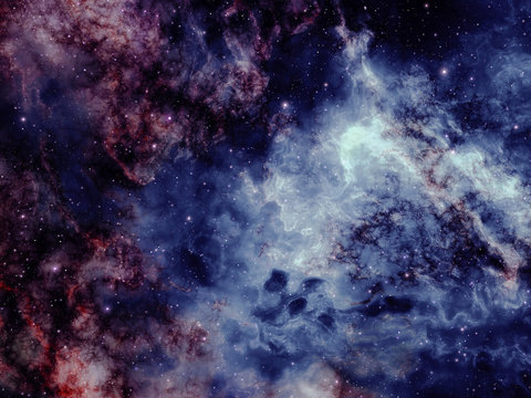 Space background of nebula clouds with stars