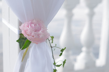 beautiful wedding decoration with flowers