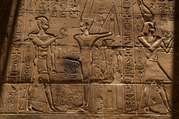 Egyptian hieroglyphs in the Valley of the Kings, Egypt, Luxor