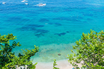 Fototapeta na wymiar World famous Marina Grande beach in Capri island
