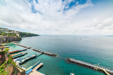 World famous Sorrento shore in Campania