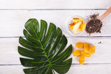 Fototapeta na wymiar chia seeds with fruits