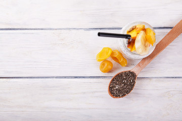chia seeds with fruits