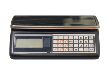electronic store scales isolated on a white background