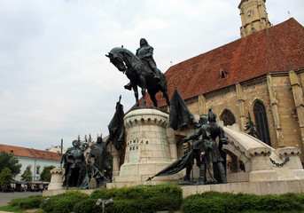 King Matthias Corvin Statue in Cluj-Napoca, Romania