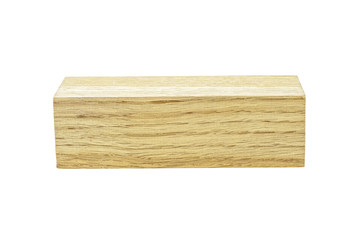 Oak wooden beam isolated on white background