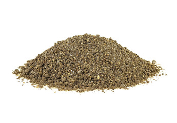 Lemon pepper powder on a white background