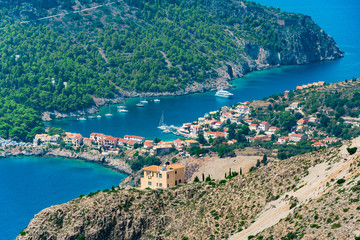Picturesque Assos village in Kefalonia ionian island in Greece