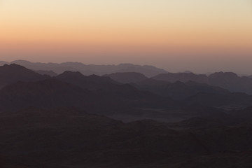 Desert mountains of Sinai Peninsula during the sunset