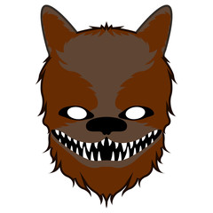 Isolated halloween werewolf mask