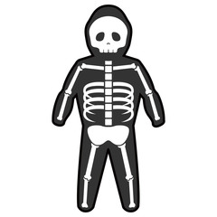 Isolated halloween skeleton costume