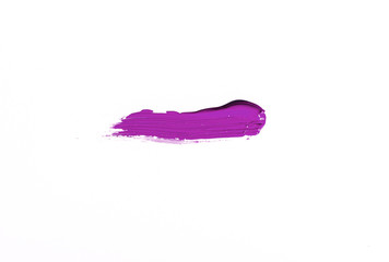 Purple brush stroke over white background