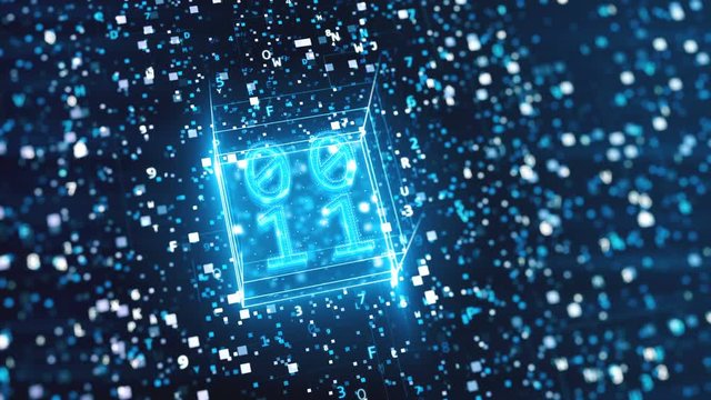 Abstract digital background with Hexadecimal and binary code
