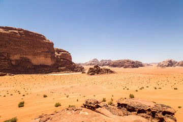 Fototapeta na wymiar Khazali Canyon, Wadi Rum desert, Jordan