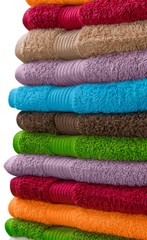 Closeup of a Stack of Clean Towels