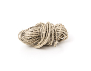 Hemp rope on white background