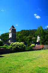 The medieval Pont Valentre crossing the Lot River in Cahors, France