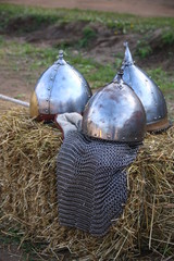 knight's helmet.  metal and steel